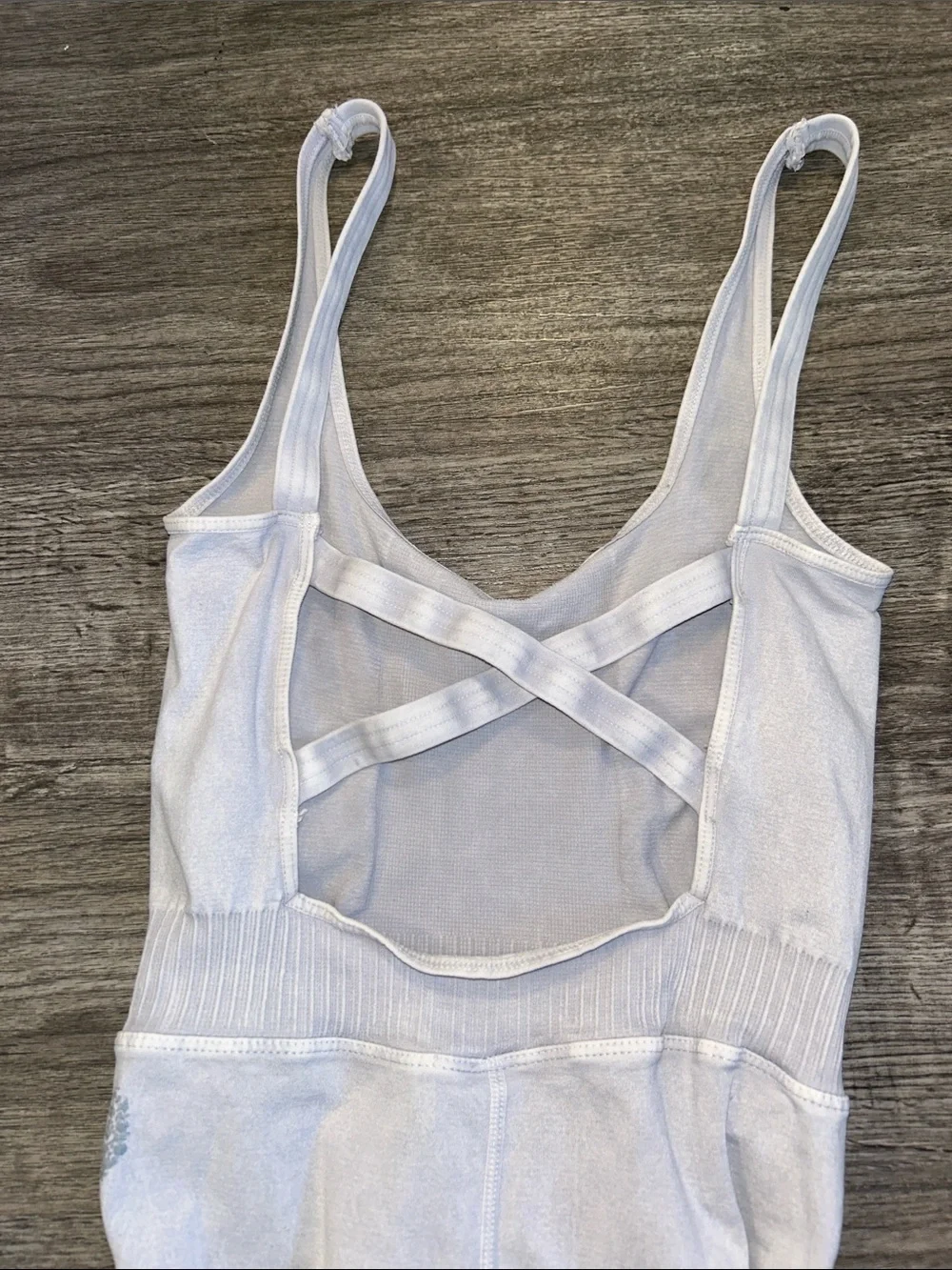 Free People Movement Heather Gray Seamless Open Back Jumpsuit XS/S Romper - Picture 6 of 8